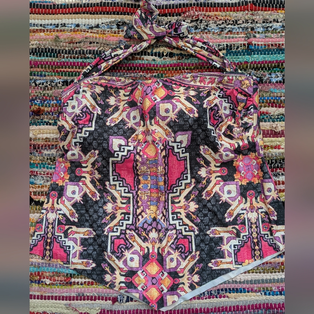 BECCA Colorful Tribal Halter Swim Top 2x